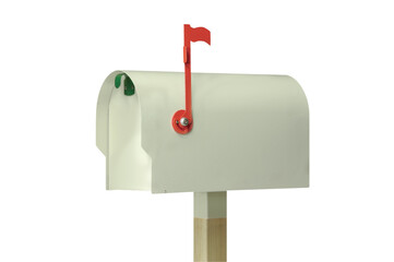 isolated white american style mail box