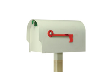 isolated white american style mail box