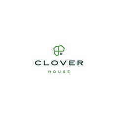 clover house home leaf three logo vector download