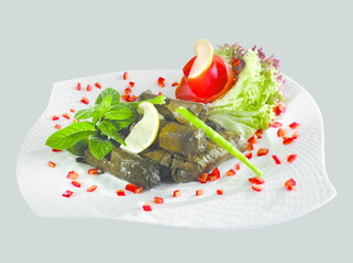 Stuffed Grape leaves with olive oil and Lemon / Zeytinyagli Yaprak Sarma Dolma.