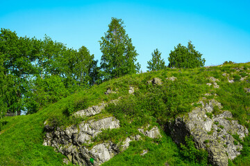Fototapeta na wymiar Landscape - nature in summer, greenery and rocks