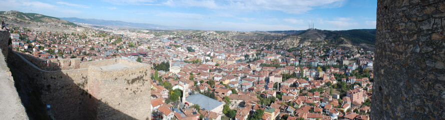 Fototapeta na wymiar A panorama view of Kastamonu city from castle. Kastamonu is old historical town of Turkey.