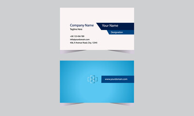 Corporate professional business card. Clean and simple design print ready layout. Personal visiting card with company name and logo.