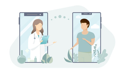 Online doctor service, health, healthy, live, vector, natural, nurse, medical, hospital, medicine, nursing, future doctor