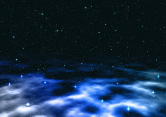 星空と星雲（ブルー）