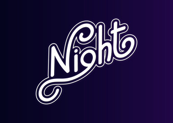 Night handwriting on blue background