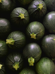 Fresh eightball zucchini in a random fresh market 