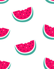 seamless pattern of watermelon isolated on white