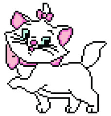 Fototapeta na wymiar cat pixel art.