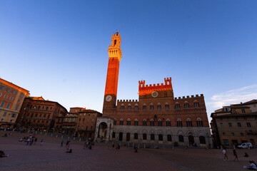 views of old siena italy at sunset