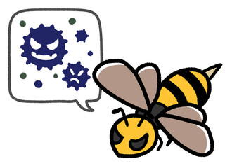 危険なスズメバチと吹き出し　病原菌