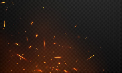 Burning red hot sparks realistic fire flames © HNKz
