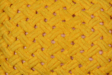 knitted plaid with handmade pattern