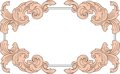 Classical baroque vector of vintage element for design. Decorative design element filigree calligraphy vector. You can use for wedding decoration of greeting card and laser cutting.