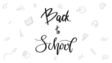 Back to school calligraphy handwriting on white background , Vector illustration EPS 10
