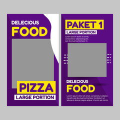 Modern promotional food web banners for social media mobile applications