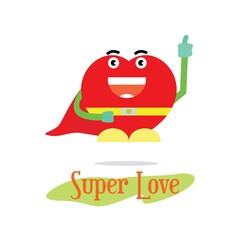 cute love hero mascot