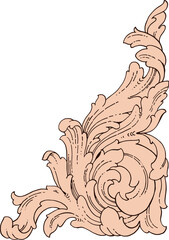 Classical baroque vector of vintage element for design. Decorative design element filigree calligraphy vector. You can use for wedding decoration of greeting card and laser cutting.