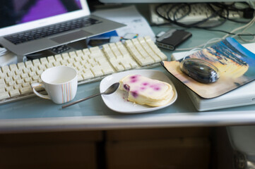 Lunch while working on computer