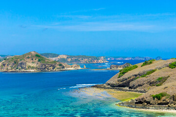 the beautiful coastal scenery in the Kuta, Lombok island