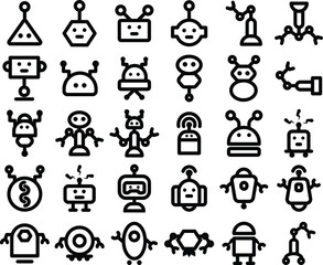 Media Icon Robotic Line Style for any purposes website mobile app presentation