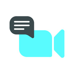 Video conference icon. People on computer screen. Home office in quarantine times. Digital communication. Internet teaching media.