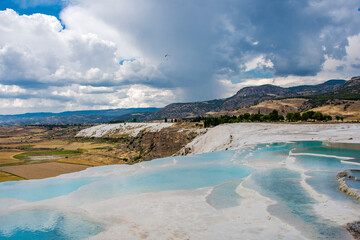 Pamukkale Hot Springs in Denizli Province of Turkey