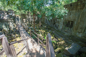 Fototapeta na wymiar Beng Mealea Temple is a temple in the Angkor Wat style located east of the main group of temples at Angkor, Siem Reap, Cambodia.