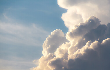 The Sky before strom and heavy rain coming. Sky with dark gray cloud.