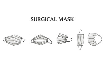 Illustration vector graphic of Surgical Masker for prevention action Covid-19 good for social media content and poster design when pandemic accident. Campaign Against Covid-19
