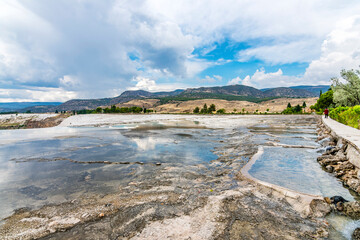 Pamukkale Hot Springs in Denizli Province of Turkey