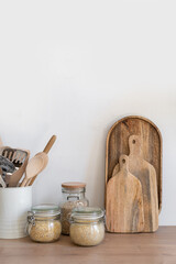 Cozy house with modern kitchen interior, contemporary furniture