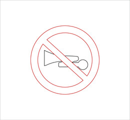 traffic signal icons forbidden to horn. illustration for web and mobile design.