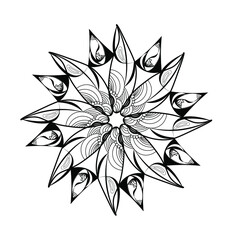 Mandalas for coloring book. Decorative round ornaments.  Unusual flower shape. Oriental vector, Anti-stress therapy patterns. 