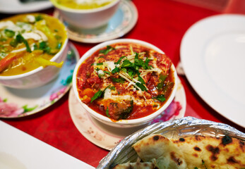Assorted indian food. Tasty concept