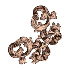 Classical baroque vector of vintage element for design. Decorative design element filigree calligraphy vector. You can use for wedding decoration of greeting card and laser cutting.
