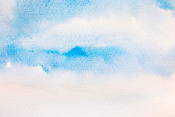 Blue water color background and texture and copy space.