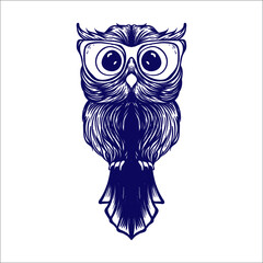 hand drawn owl artwork tattoo illustration