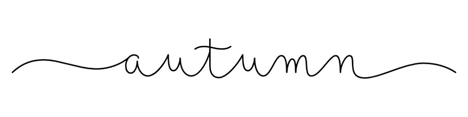 AUTUMN black vector monoline calligraphy banner with swashes