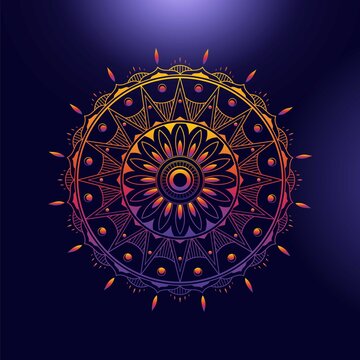 Colorful ornamental ethnic banner part 4. Mandala background design with triball, Vector Illustration.