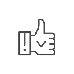 Successful verification line outline icon