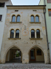 An historic building in Corso Roma in the centre of Spilimbergo in the Udine province of northern Italy
