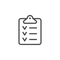Checklist approval line outline icon