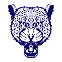 hand drawn jaguar head artwork illustration © alis