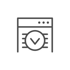 Verified website line outline icon