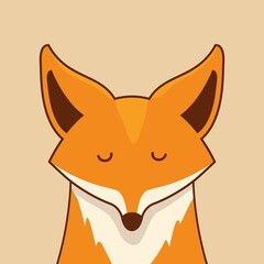 Cute Head Fox Cartoon Animals