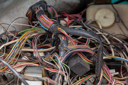 dusty electric wires. automotive wiring repair