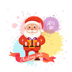 Cartoon Santa Claus for Your Christmas and New Year greeting Design