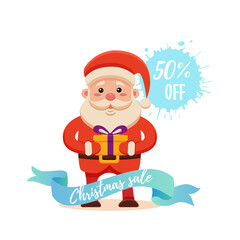 Cartoon Santa Claus for Your Christmas and New Year greeting Design