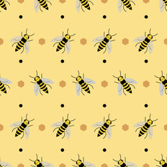 Repeat pattern with bee vector design
